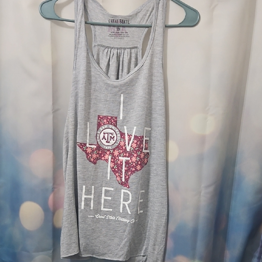 Great State Clothing Co. Floral Tank Top with Texas A & M